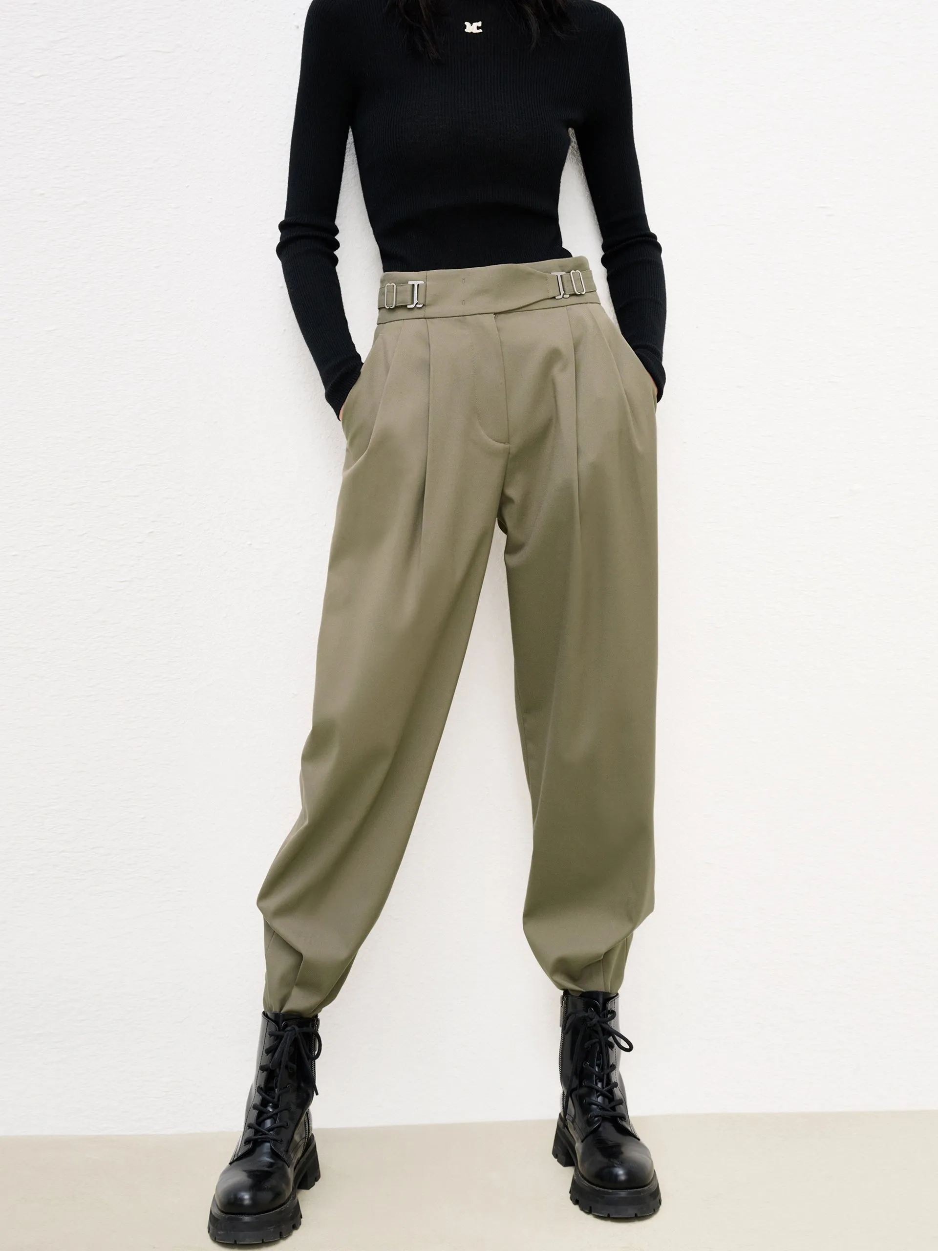 High Waist Tapered Trousers