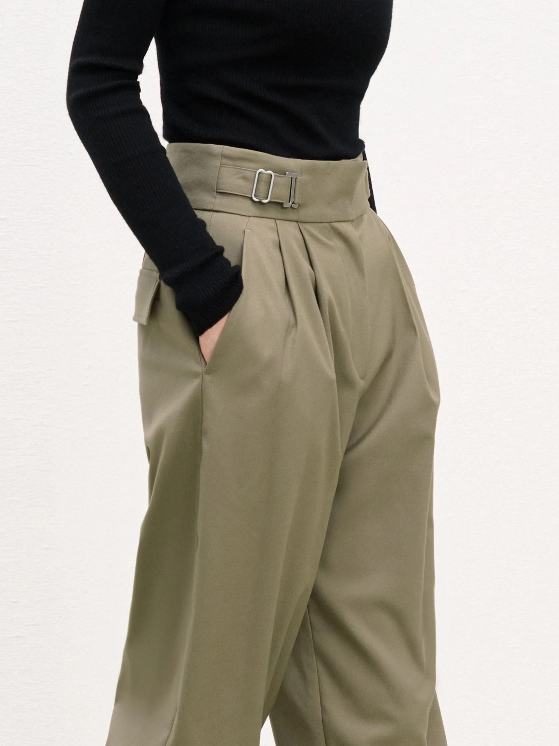 High Waist Tapered Trousers