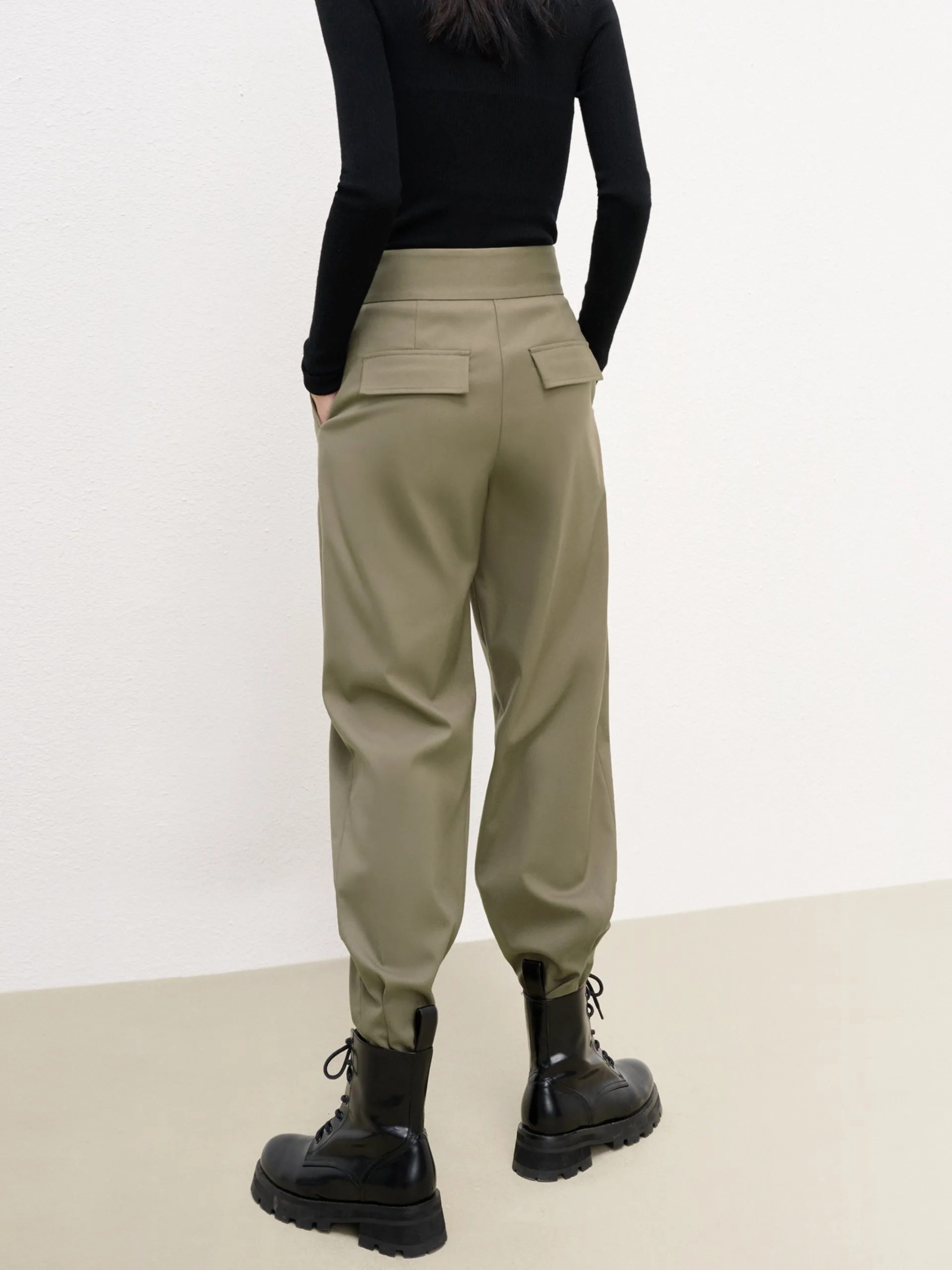 High Waist Tapered Trousers