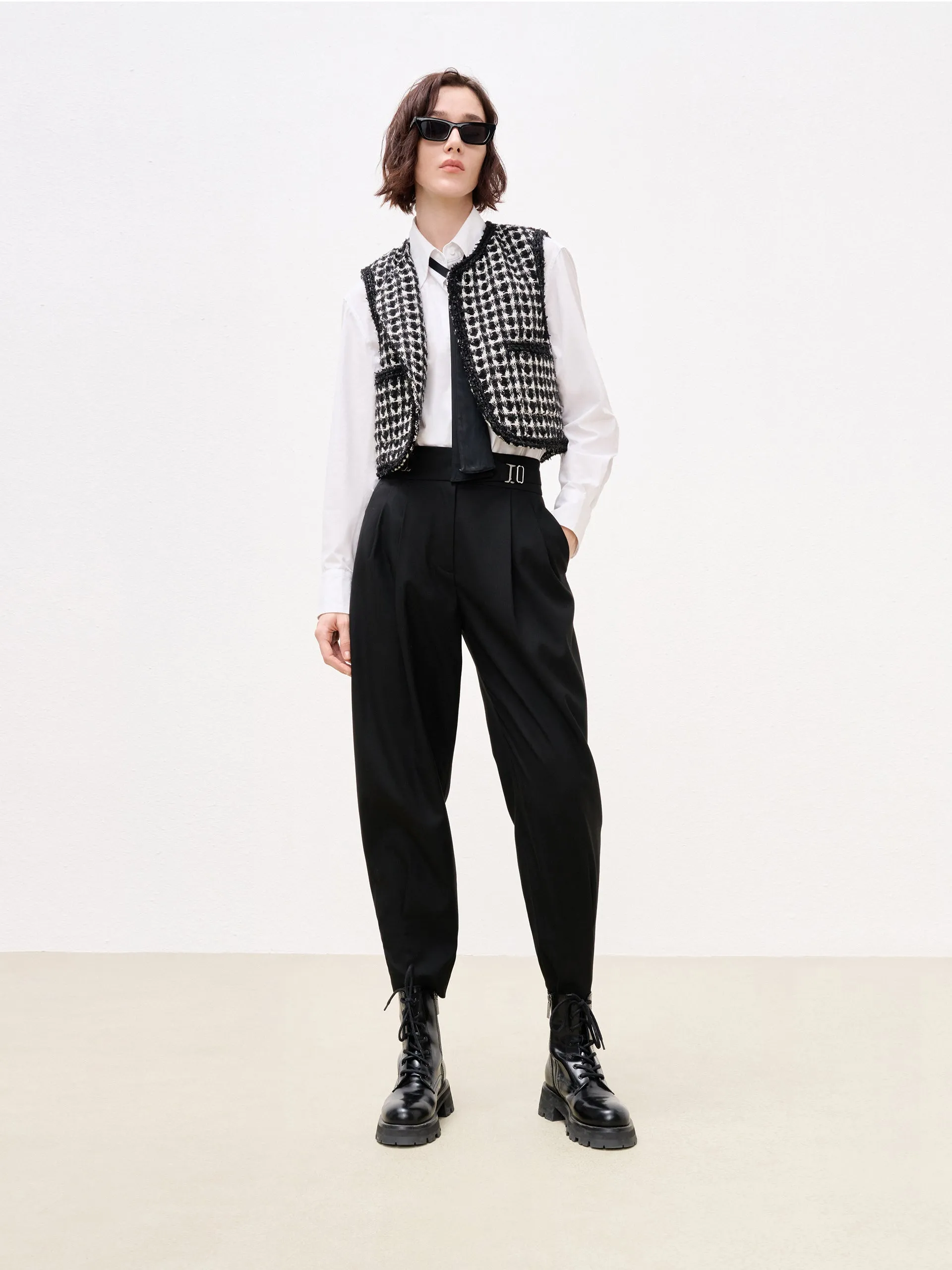 High Waist Tapered Trousers