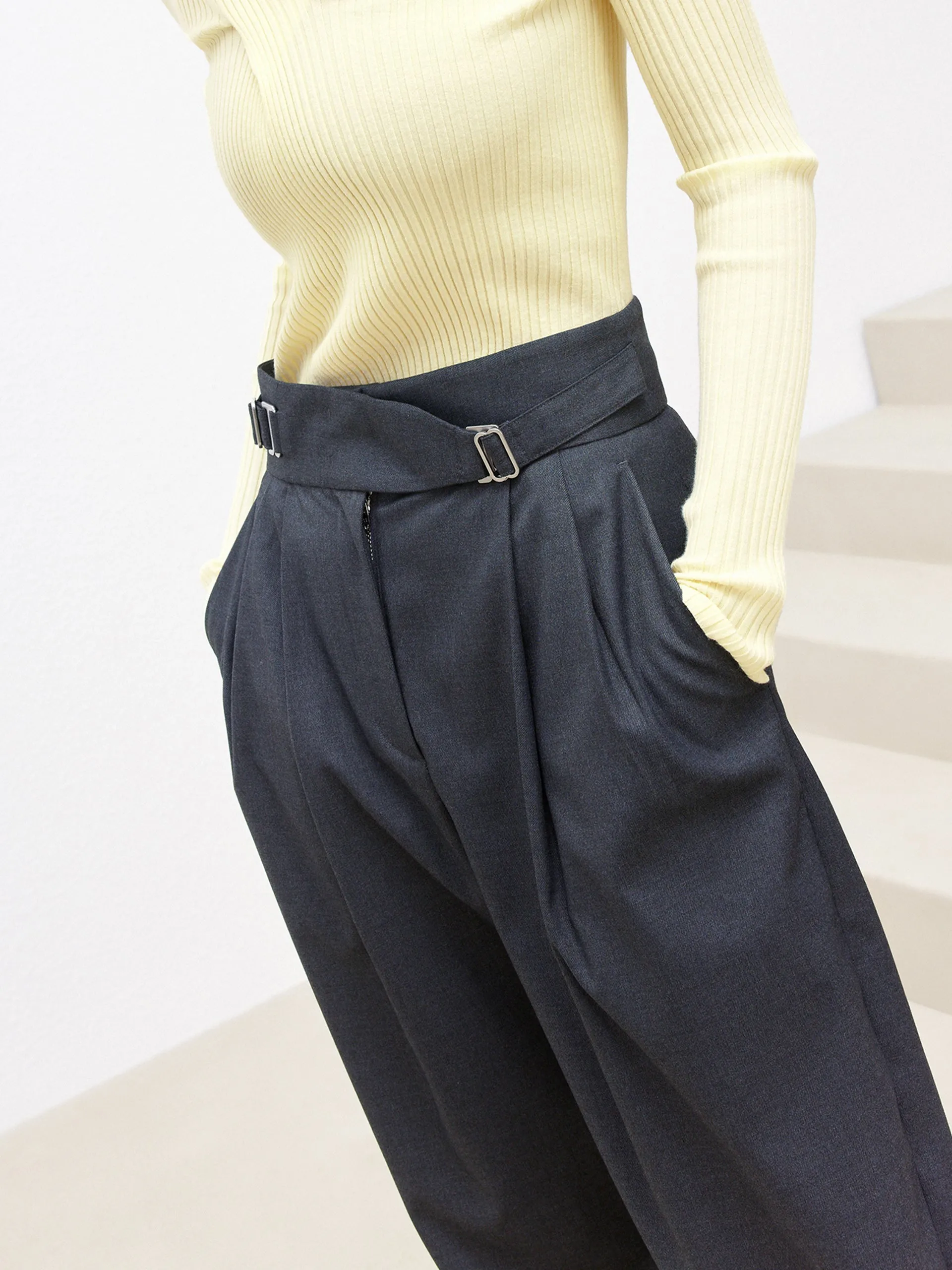 High Waist Tapered Trousers