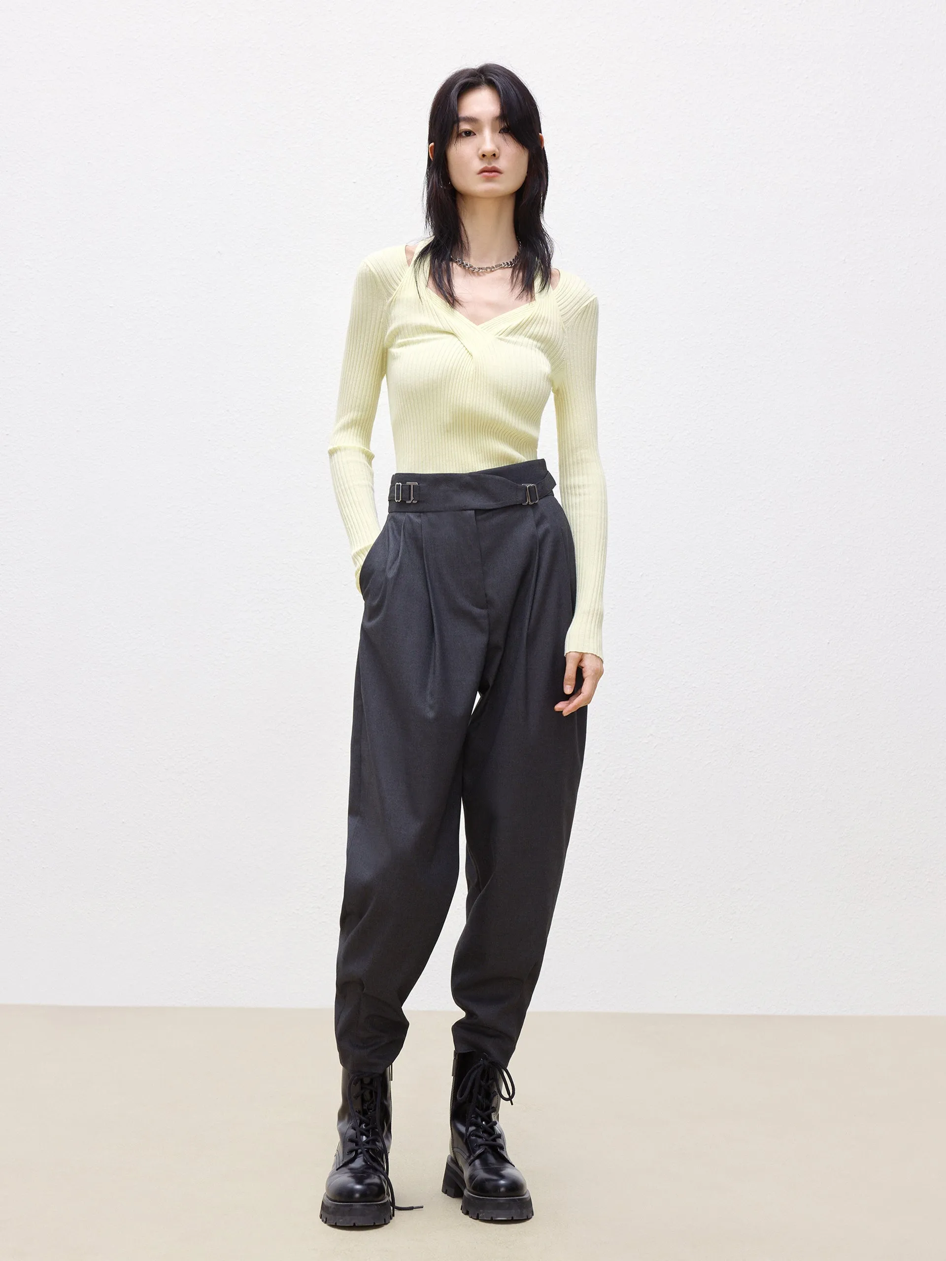 High Waist Tapered Trousers