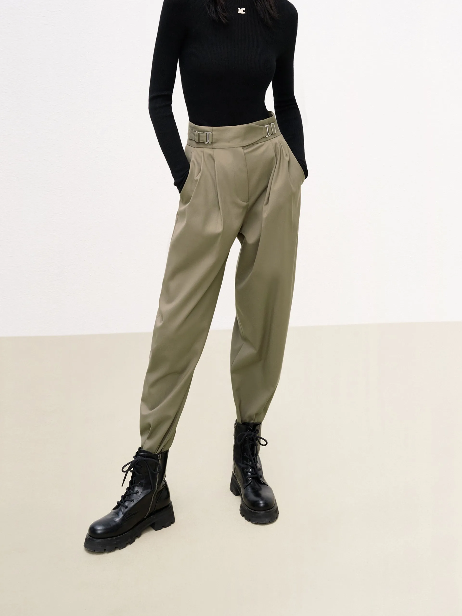 High Waist Tapered Trousers