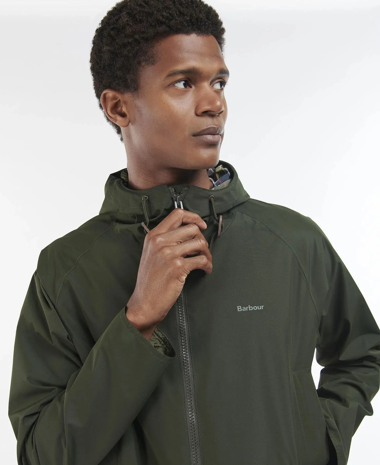 Hooded Domus Waterproof Jacket - Sage/Classic