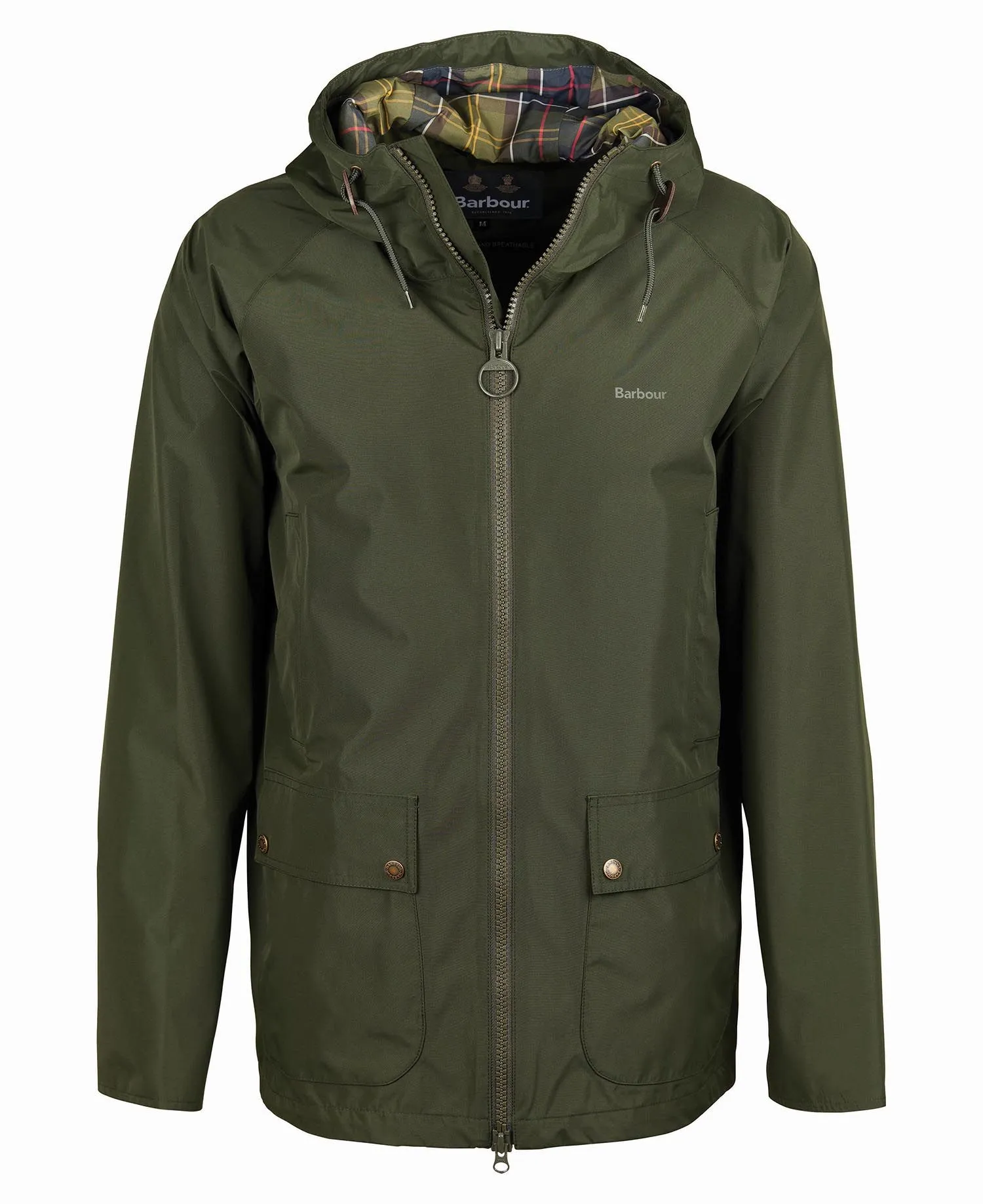 Hooded Domus Waterproof Jacket - Sage/Classic