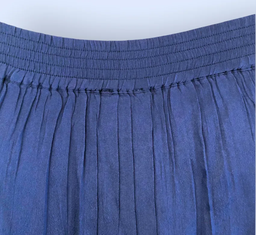 Hoss Intropia Blue Pleated Crepe Mini Skirt UK 12 US 8 EU 40