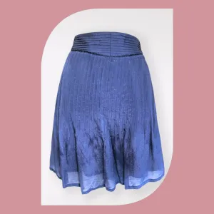 Hoss Intropia Blue Pleated Crepe Mini Skirt UK 12 US 8 EU 40