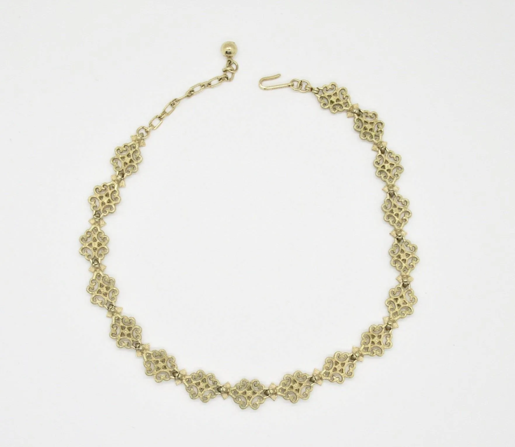 Intricate Vintage Gold Tone Necklace Choker by Avon