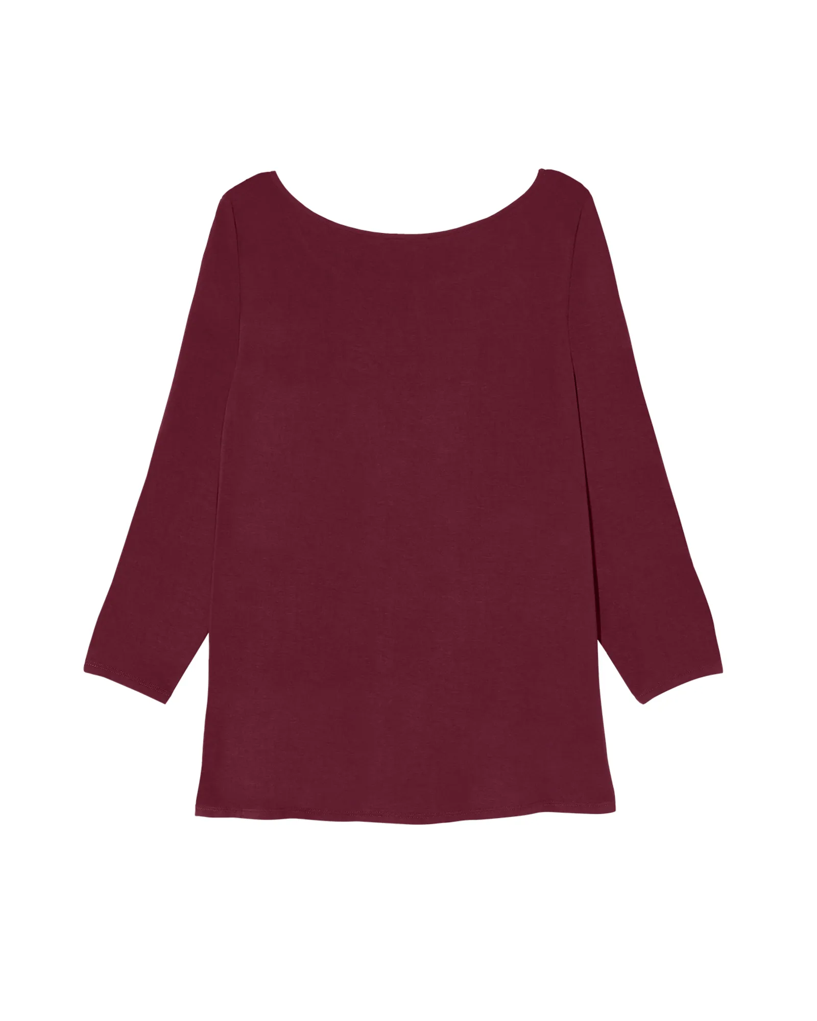 Ione 3/4 Sleeve Button Sleeve Tee | Burgundy