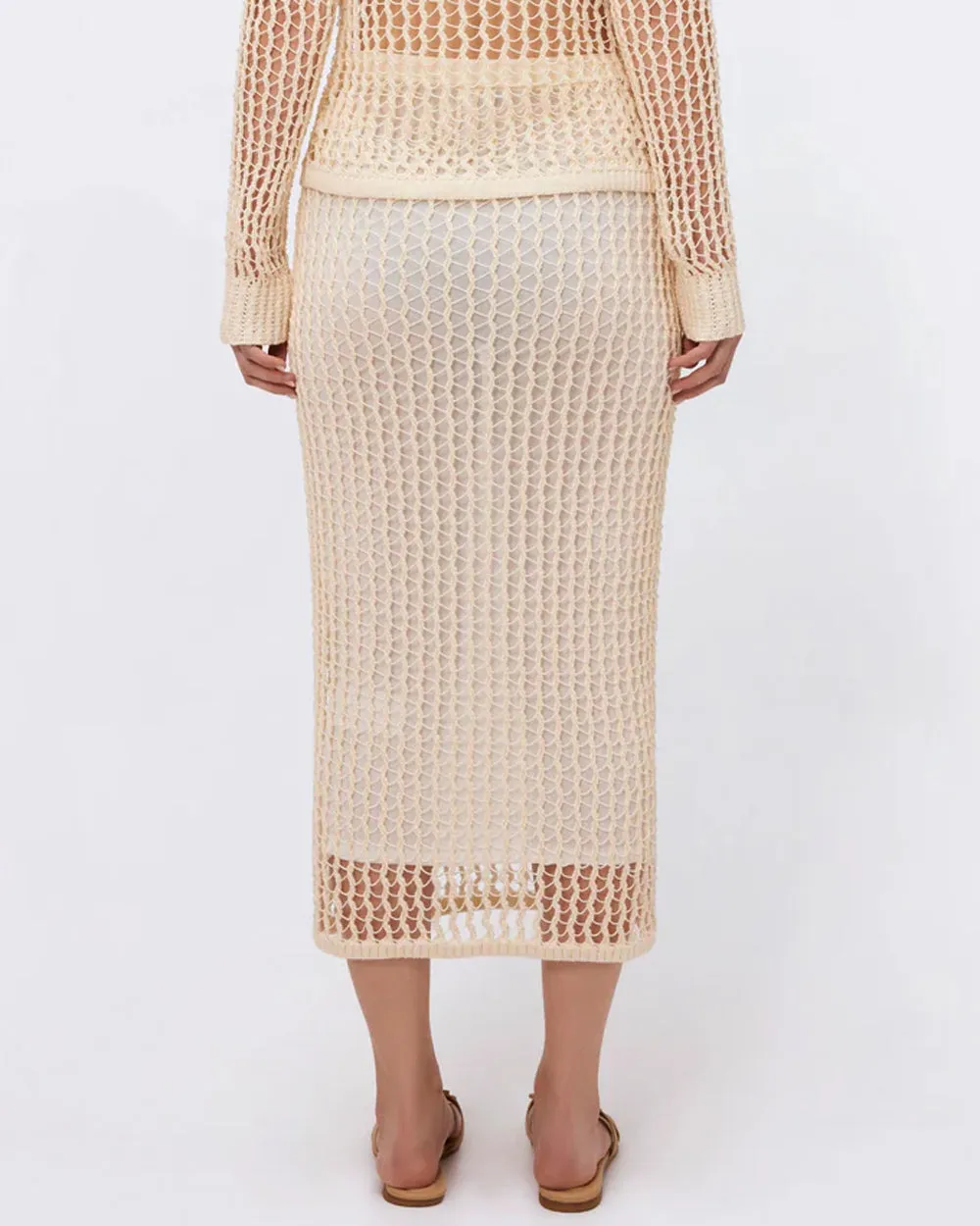 Ivory Odie Open Knit Skirt