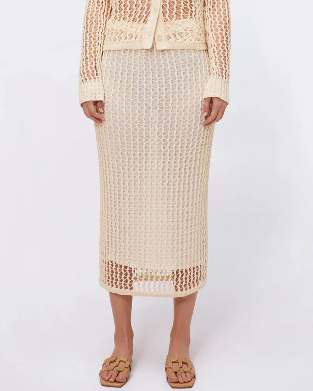 Ivory Odie Open Knit Skirt