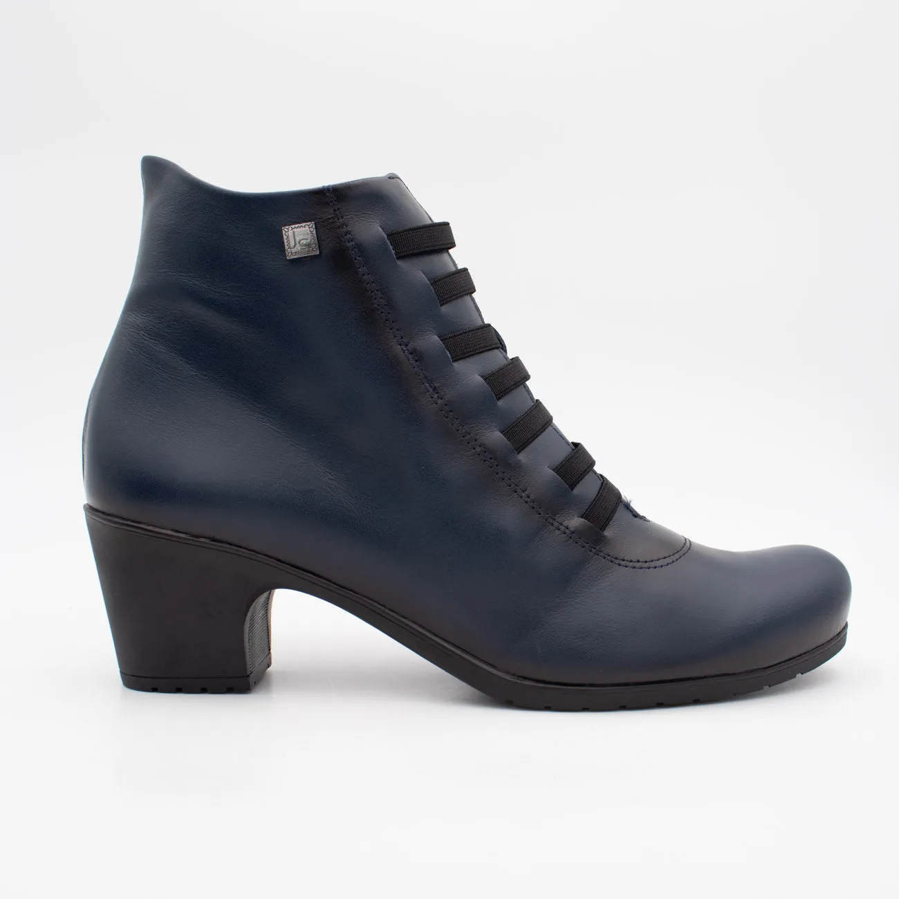 Jose Saenz Women's Navy Ankle Boots with Elastic Straps