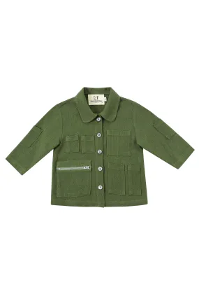 Kid's Adventure Linen Jacket Moss