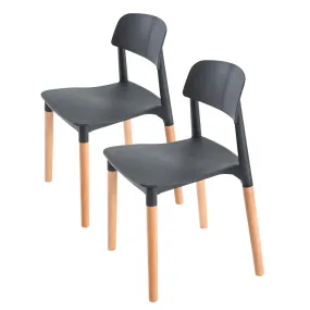 La Bella 2 Set Black Retro Belloch Stackable Dining Cafe Chair