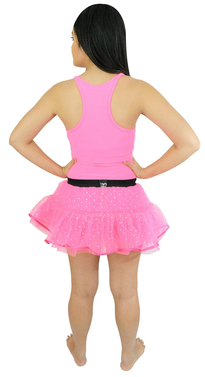 Ladies Girls Pink Sequin Tutu Skirt Elasticated Waistband Hen Night Party Fancy Dress