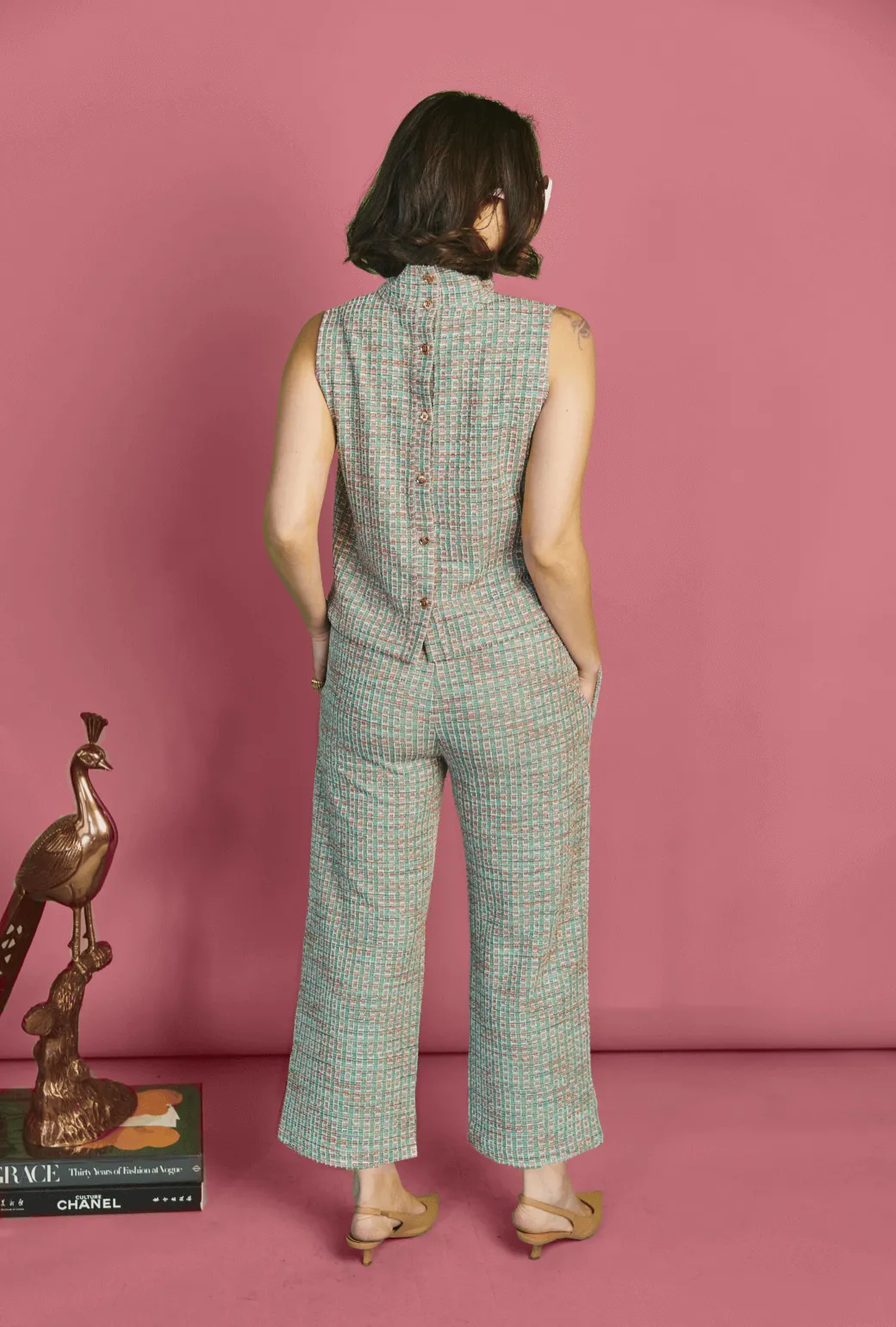 Le Culottes - Green and Pink Plaid Knit