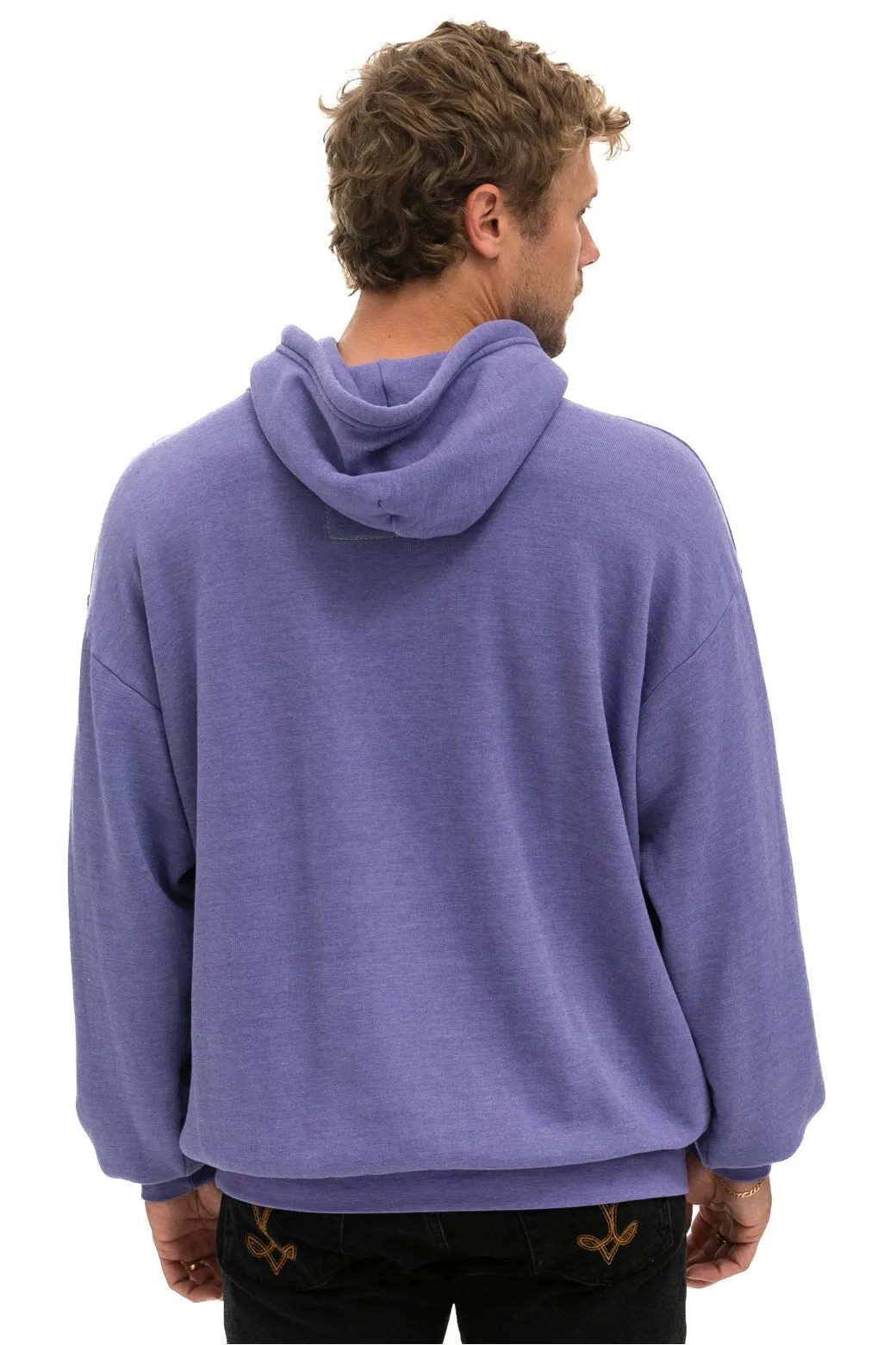 LOGO STITCH PULLOVER RELAXED HOODIE - LAVENDER