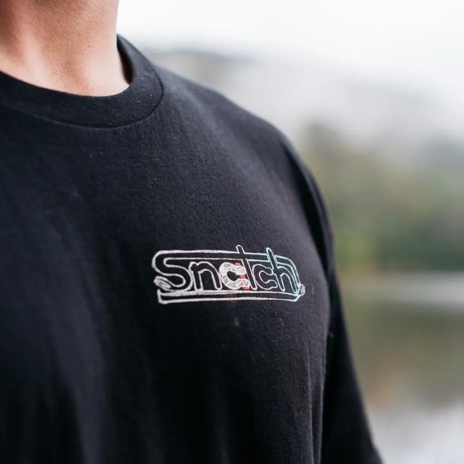 Long Sleeve Crew Shirt Graphic Print Shock Customs Black