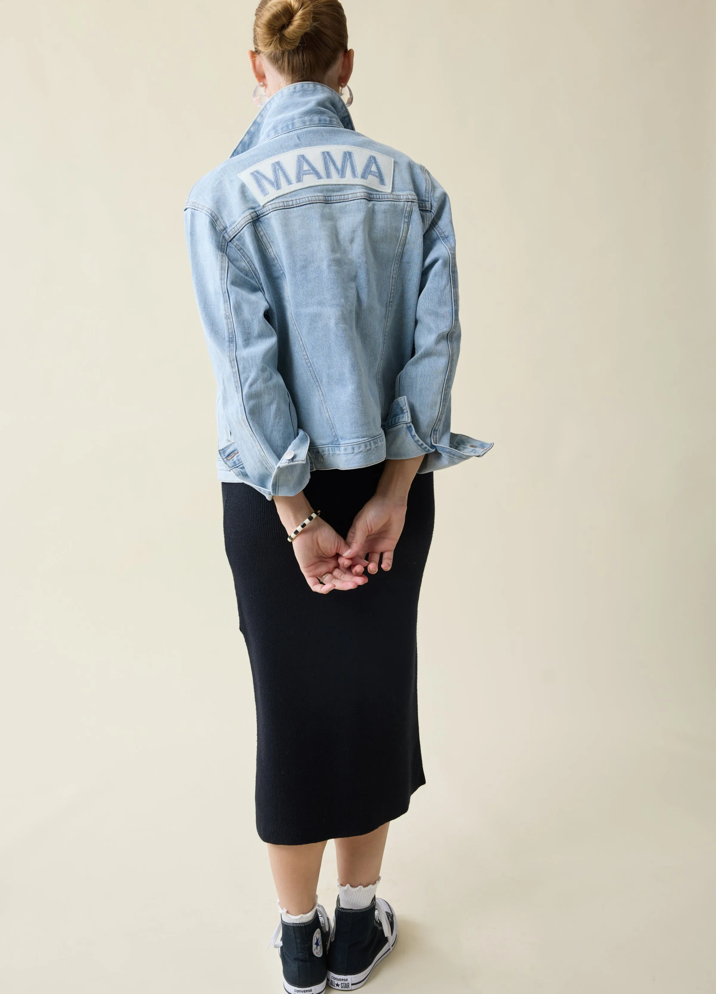 Mama & Baby Matching Maternity & Postpartum Denim Jacket