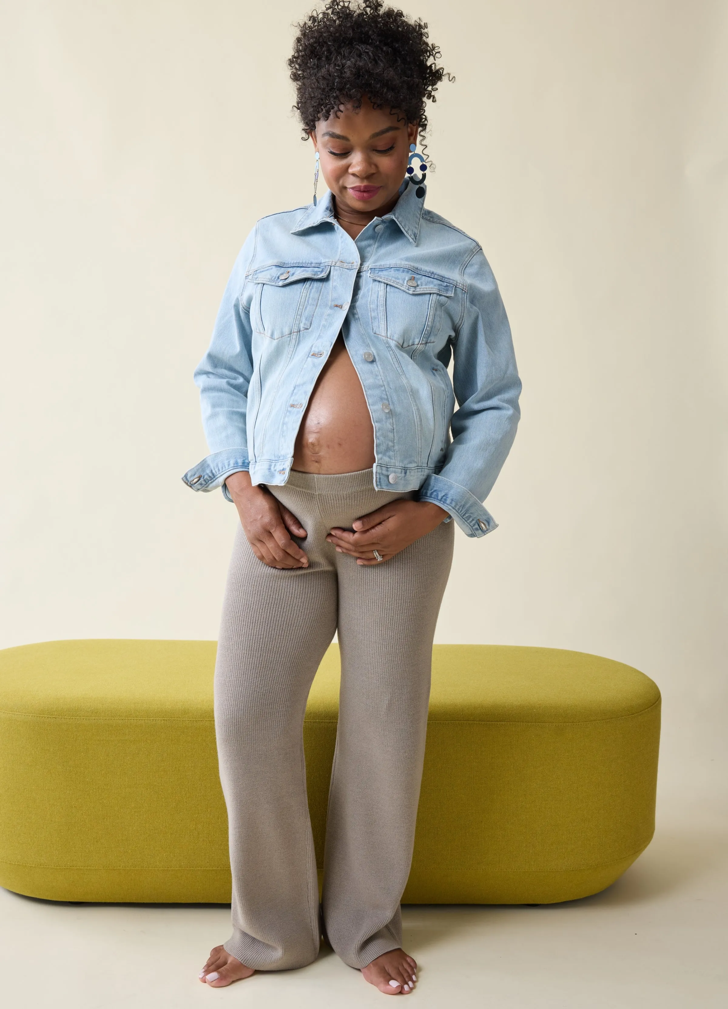 Mama & Baby Matching Maternity & Postpartum Denim Jacket