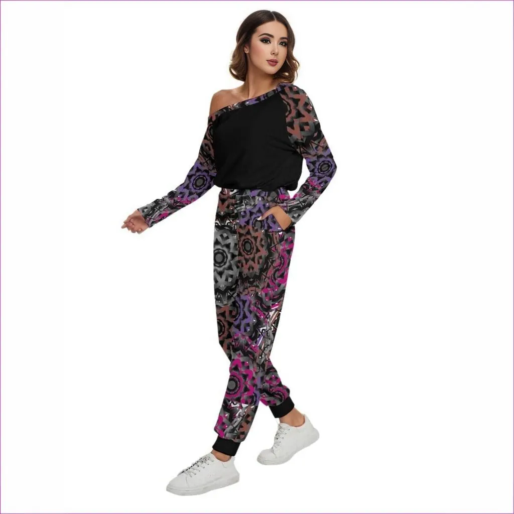 Mandala Graffiti Womens Off-Shoulder Jumpsuit