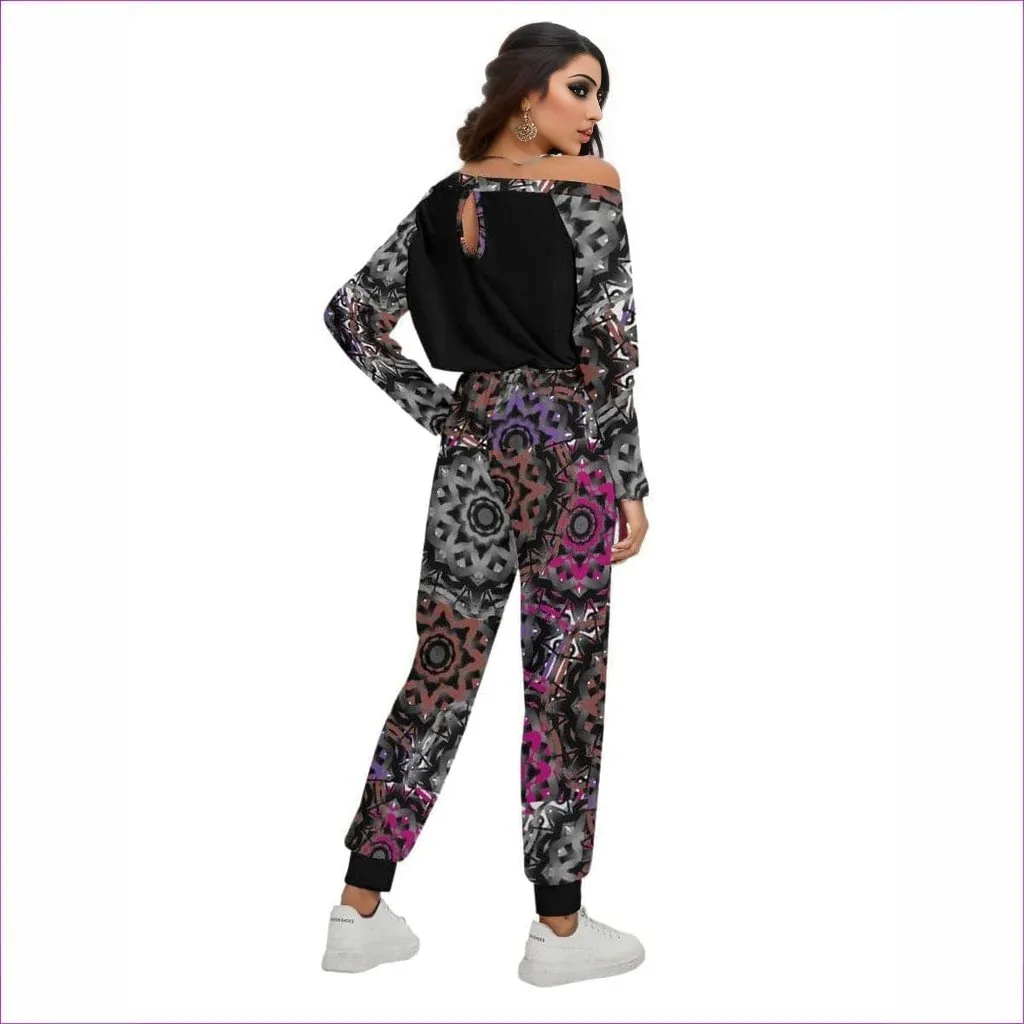 Mandala Graffiti Womens Off-Shoulder Jumpsuit