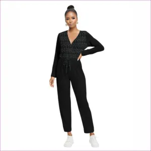 Mandala Womens V-neck High Waist Jumpsuit