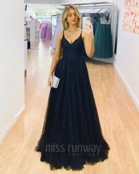 Masha Tulle Glitter Gown - Black [HIRE]