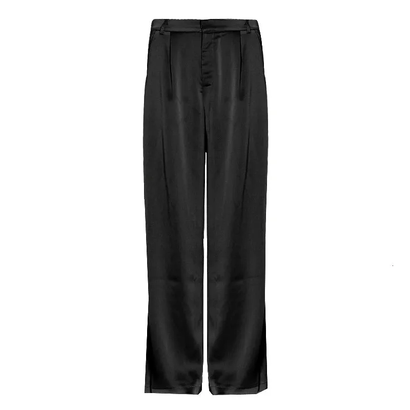 Maxi Pants For Women High Waist Zipper Pocket Summer Big Large Size Long Trousers Fashion Elegant Clothing