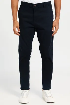 Men Black Solid Chino Trousers