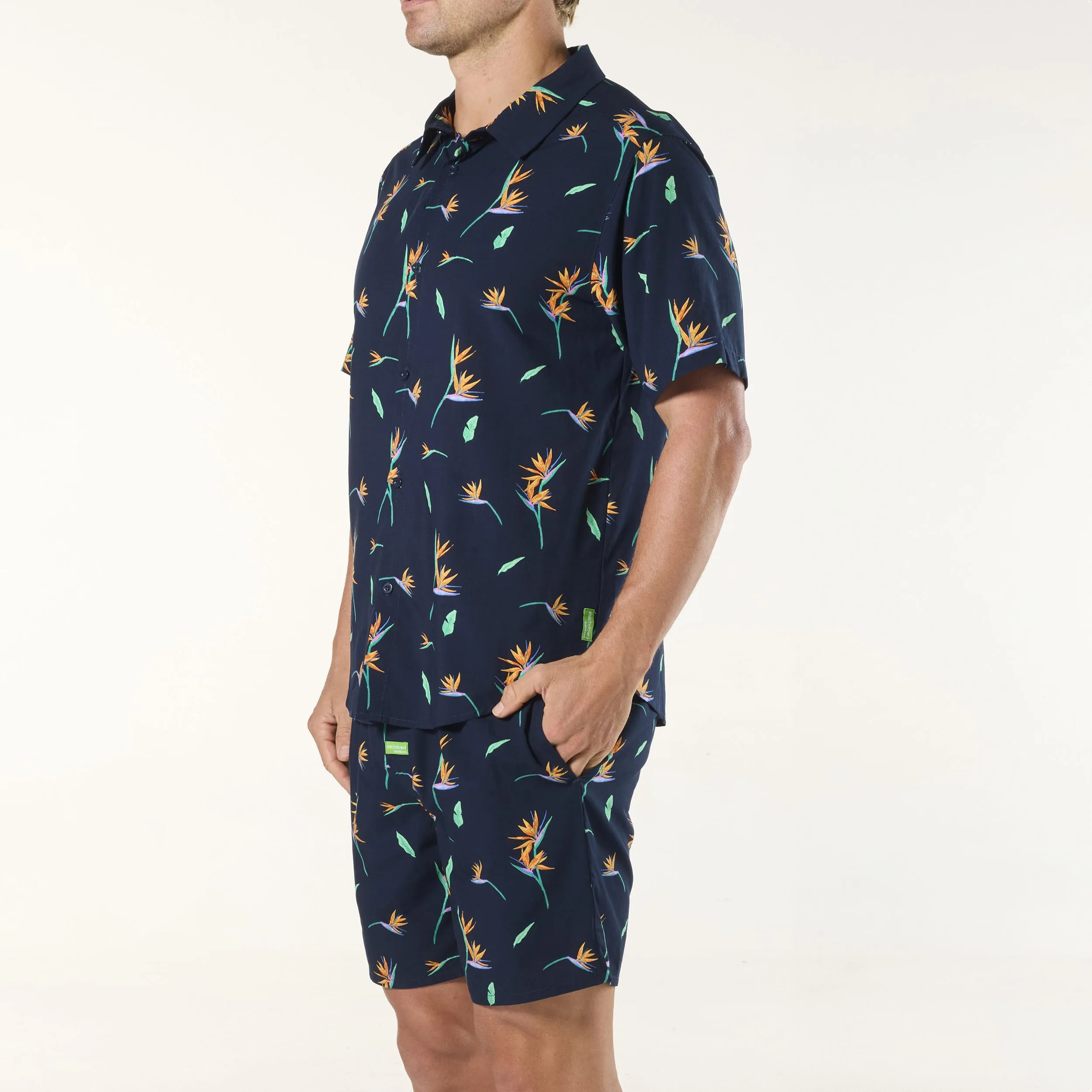 Men's Paradise City Bamboo Pyjama Set - Navy