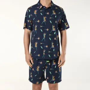 Men's Paradise City Bamboo Pyjama Set - Navy