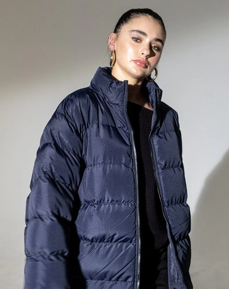 Midline Puffer Jacket - Navy