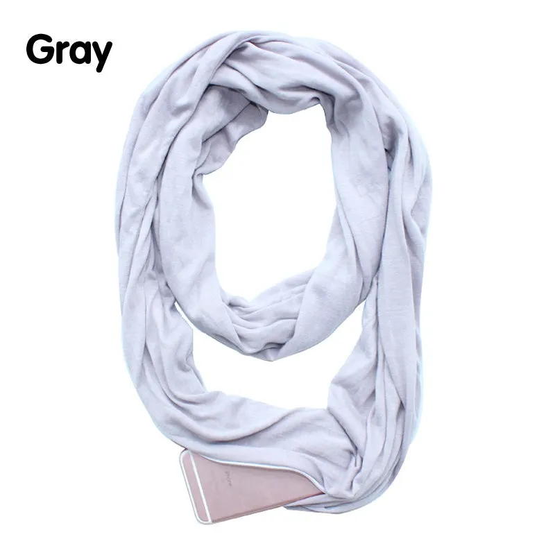 Multi-function Storage Zipper Scarf Multi-color Optional