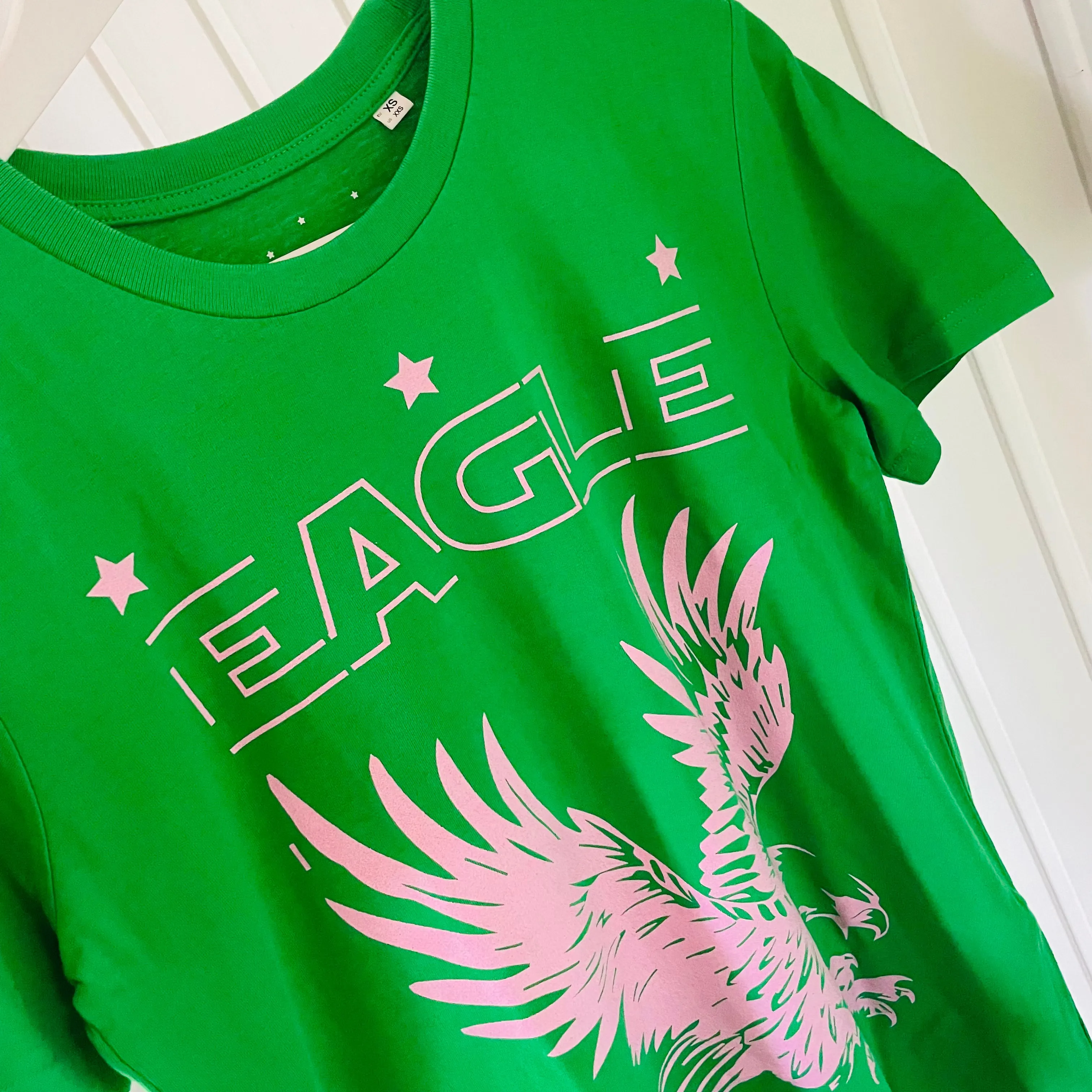 Neon green / pink Eagle tee *boyfriend fit*