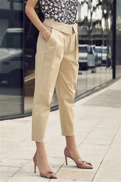 Next Womens Neutral Envelope Waist Trousers