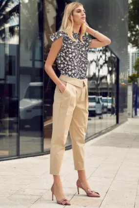 Next Womens Neutral Envelope Waist Trousers