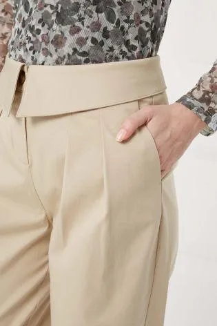 Next Womens Neutral Envelope Waist Trousers