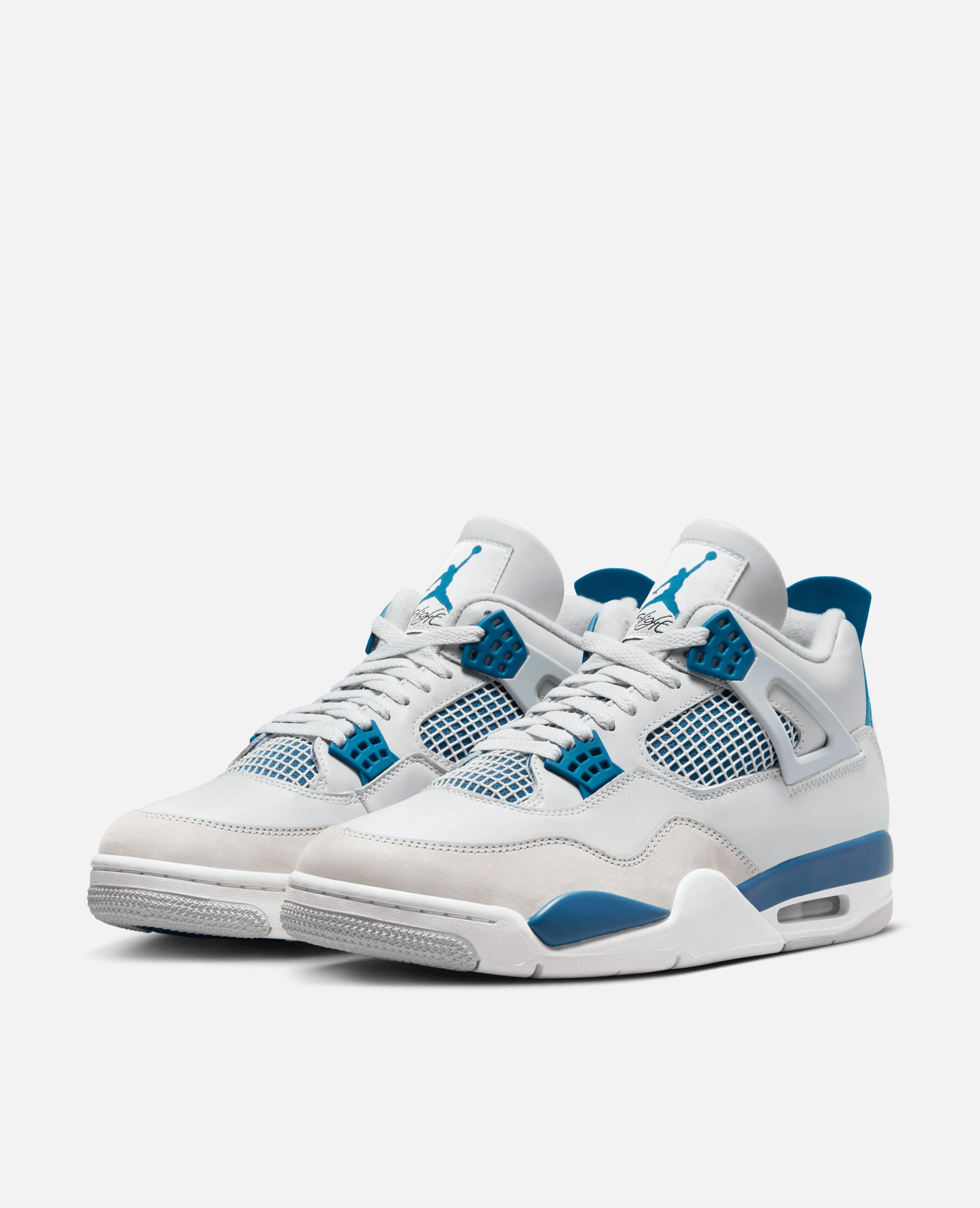 Nike Air Jordan 4 Retro (Off White/Military Blue-Neutral Grey)