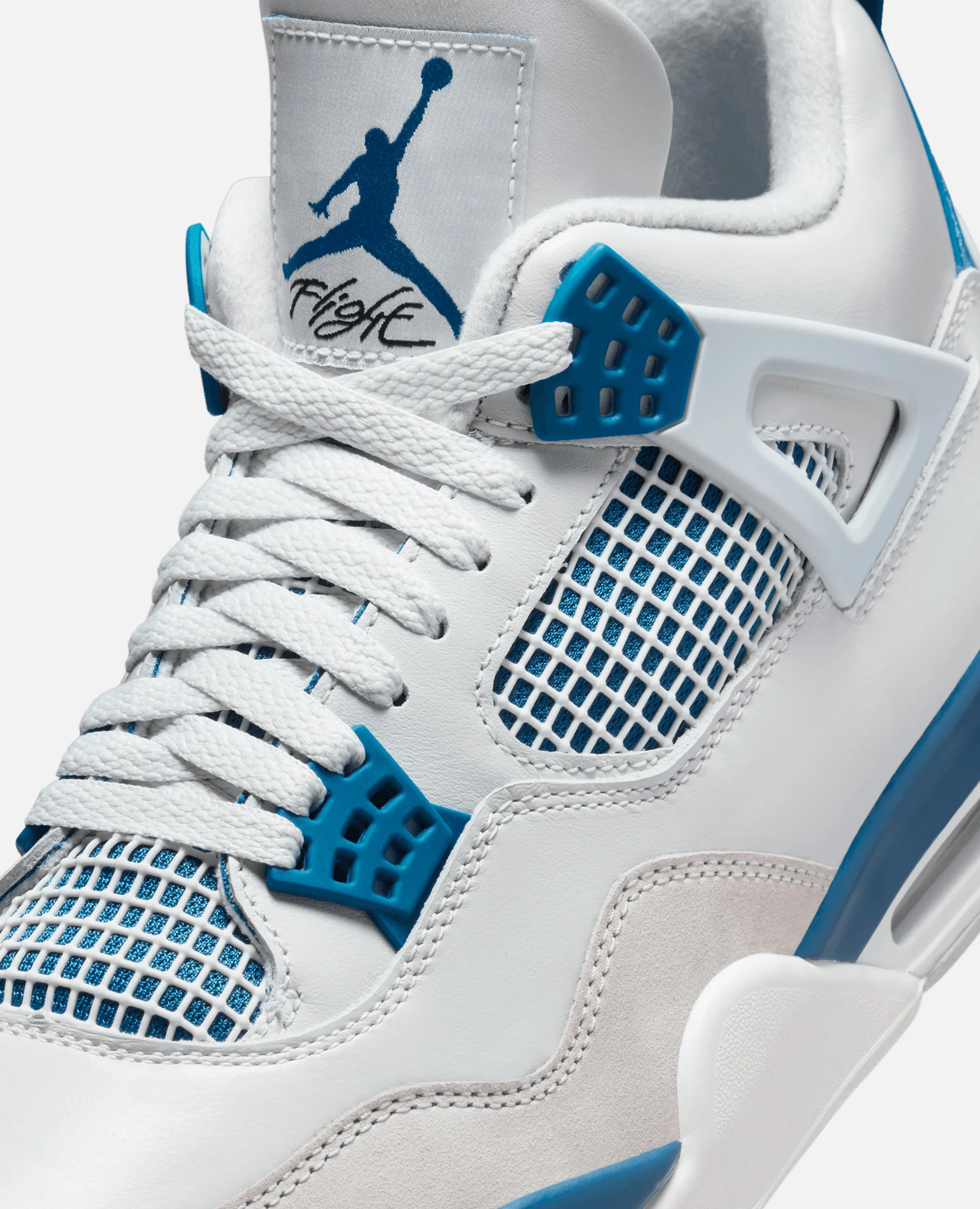 Nike Air Jordan 4 Retro (Off White/Military Blue-Neutral Grey)