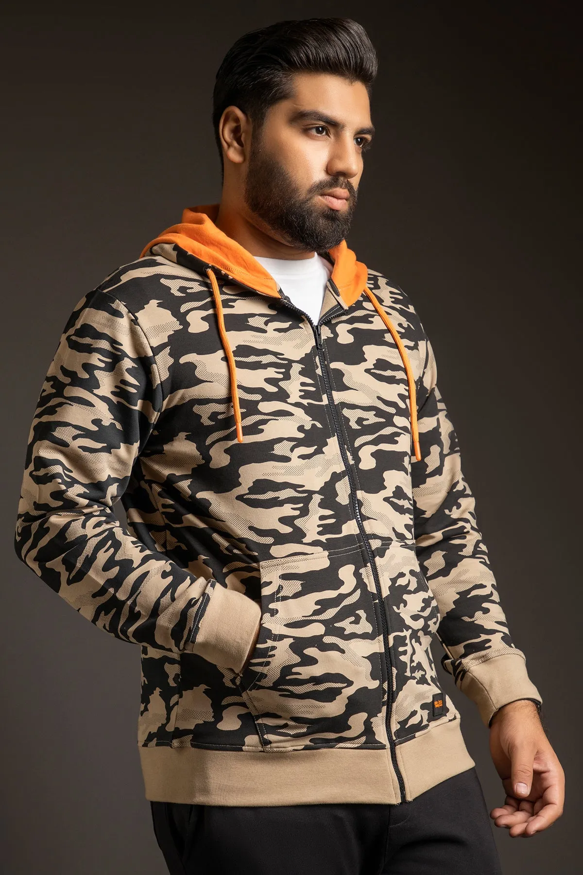 Nomad & Black Camo Zipper Hoodie (Plus Size) - W23 - MH0066P