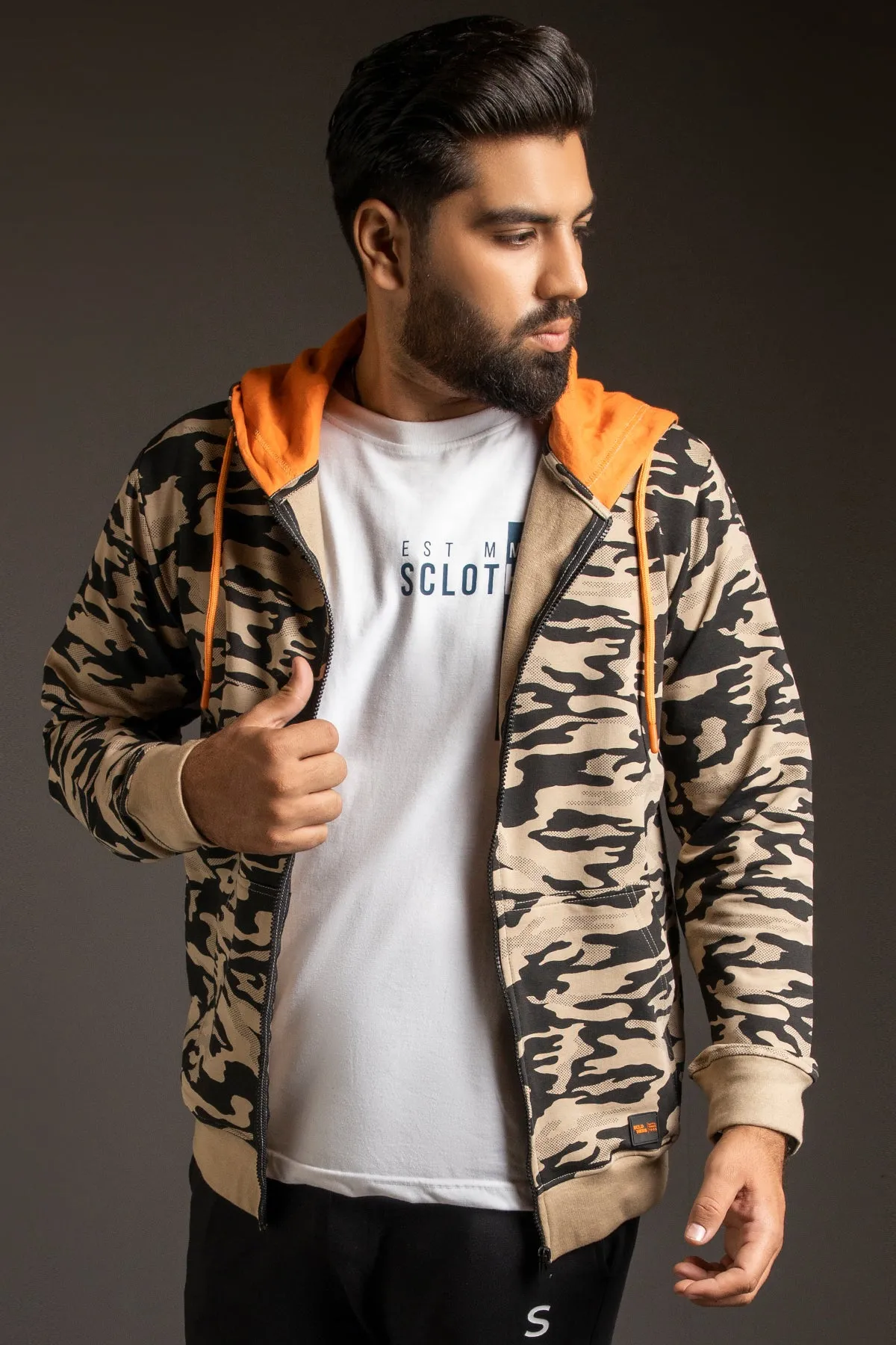 Nomad & Black Camo Zipper Hoodie (Plus Size) - W23 - MH0066P