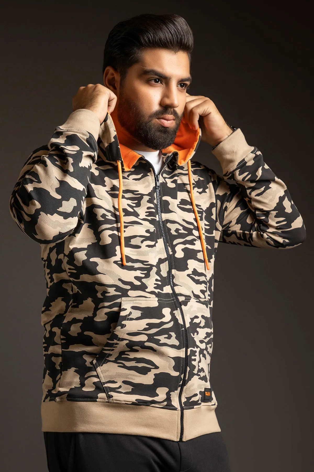 Nomad & Black Camo Zipper Hoodie (Plus Size) - W23 - MH0066P