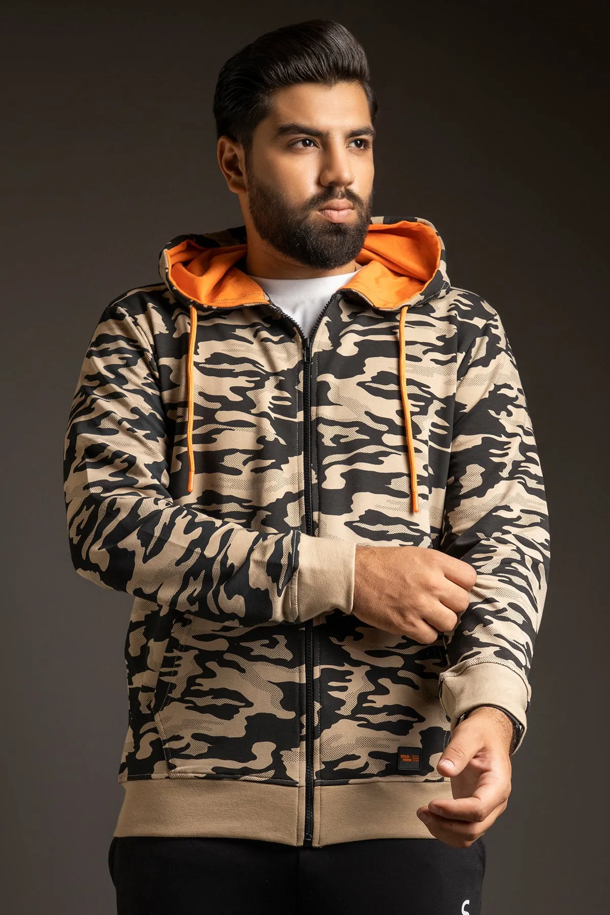 Nomad & Black Camo Zipper Hoodie (Plus Size) - W23 - MH0066P