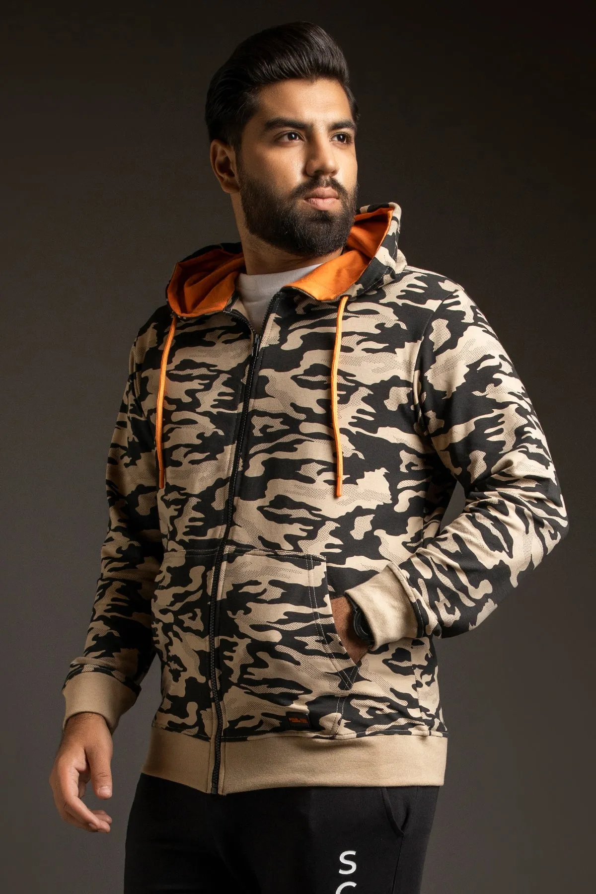 Nomad & Black Camo Zipper Hoodie (Plus Size) - W23 - MH0066P