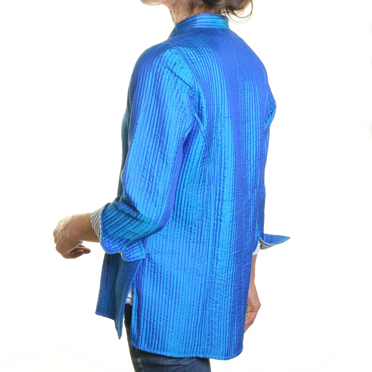 'Opera' Silk / Reversible / Blue