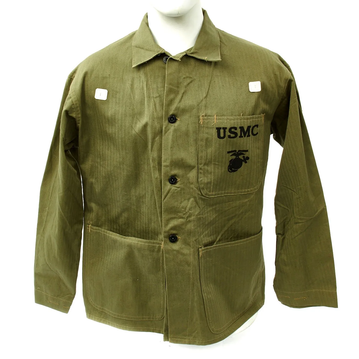 Original U.S. WWII Mint Condition Unissued USMC HBT Herringbone Twill P41 Utility Combat Jacket