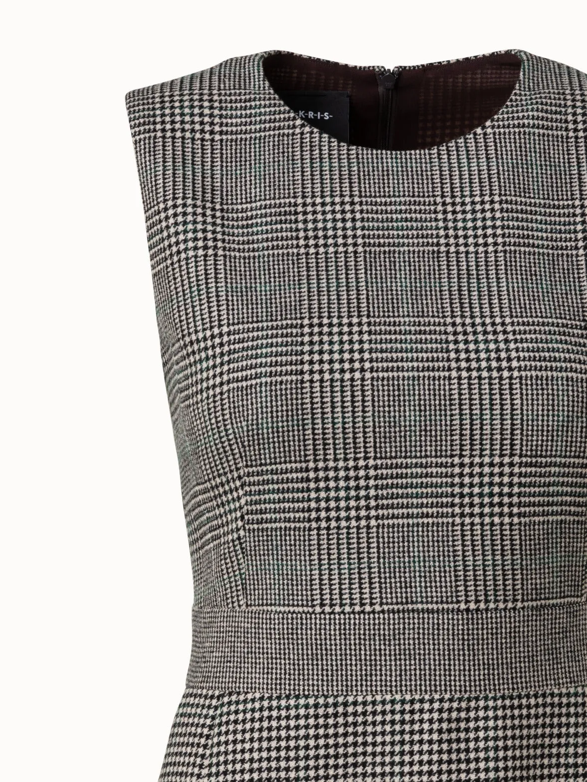 Pattern Mix Cashmere Sheath Dress