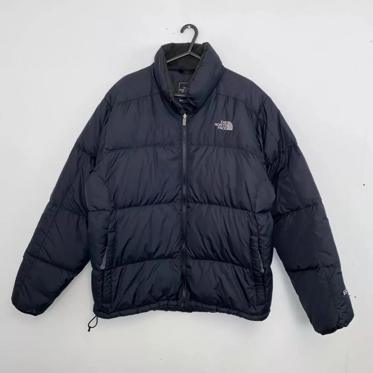 Preowned Retro The North Face Nuptse Mens Down Puffer Jacket 550 Size L Black Genuine TNF