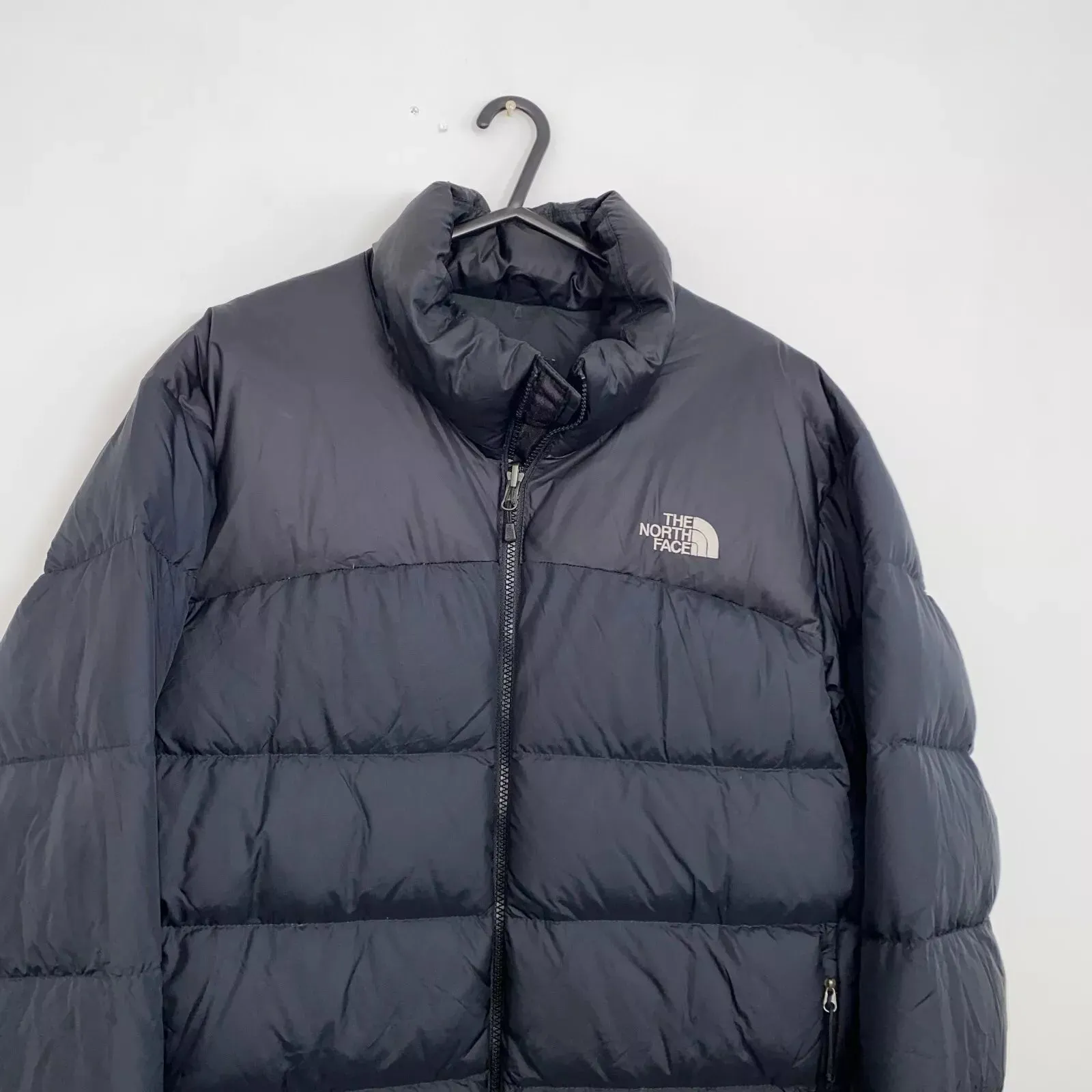 Preowned The North Face Nuptse Mens Down Puffer Jacket 700 Size L Black Genuine TNF Retro